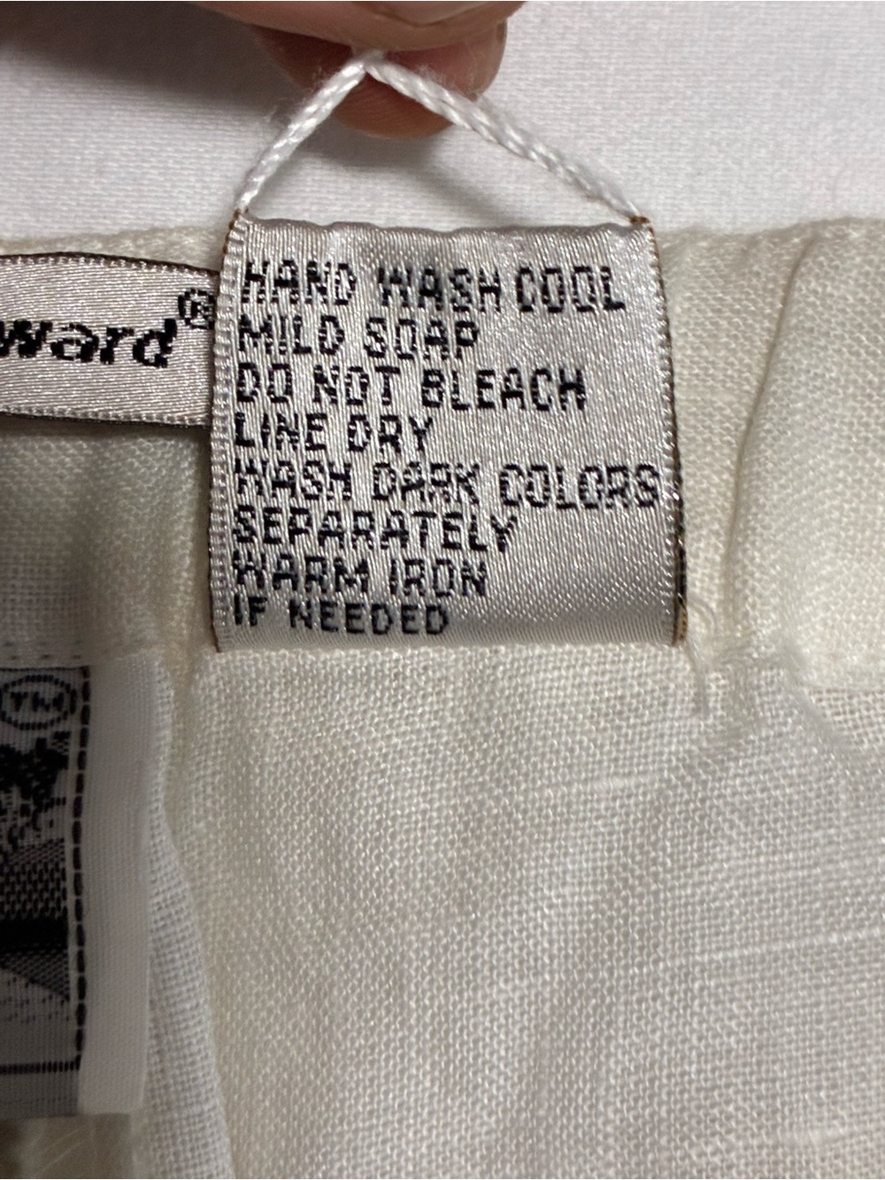 Irish Linen L NWT VTG Embroidered Straight Leg Linen Pants in White Lightweight - Picture 9 of 15